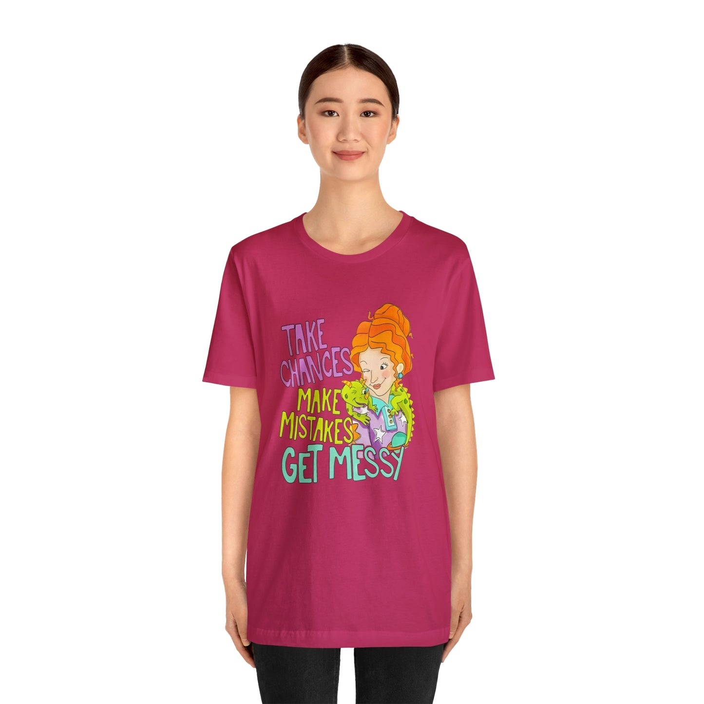 Take Chances ms Frizzle Science Classroom Teacher Shirt Unisex Jersey Short Sleeve Tee
