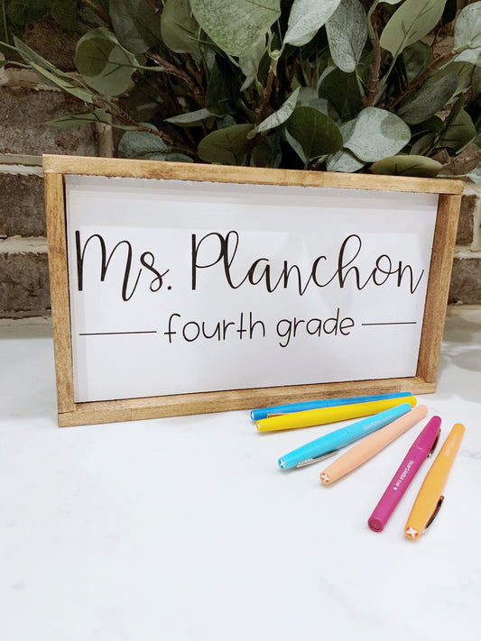 Custom teacher name sign
