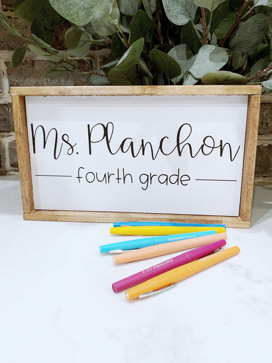 Custom teacher name sign
