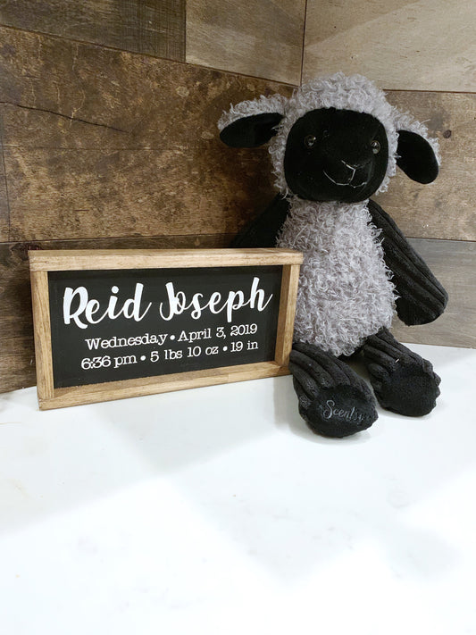 Baby Stats Wood Sign
