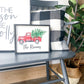 Watercolor Red Truck Personalized Custom Name Christmas Wood Sign