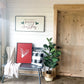 Red and white Holly Mistletoe Large Wood Sign Mantle layering sign