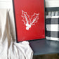 Red and white Holly Mistletoe Large Wood Sign Mantle layering sign