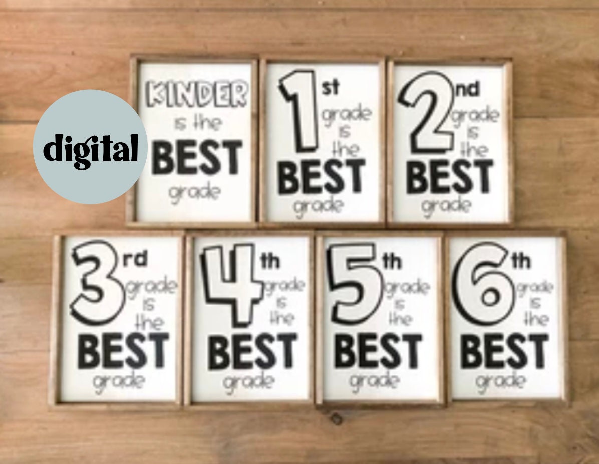 Grade level is the best grade teacher sign back to school Digital Download