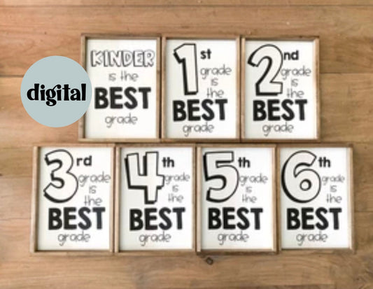 Grade level is the best grade teacher sign back to school Digital Download