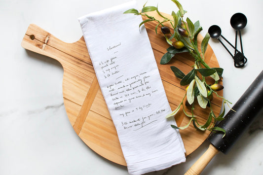 Your handwritten Recipe/Letter transferred to Tea Towel