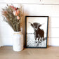 Maggie Black Scottish Highland Cow and baby Fluffy CowPhotos; Framed Wood Photo Signs