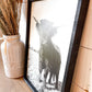 Maggie Black Scottish Highland Cow and baby Fluffy CowPhotos; Framed Wood Photo Signs