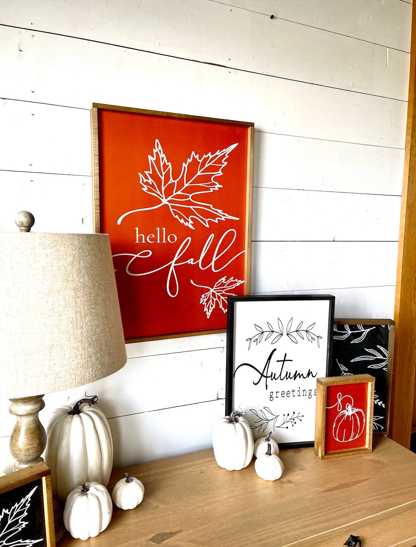 Burnt Orange Fall Collection Wood Sign 1