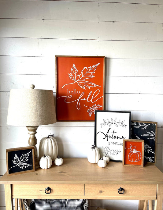 Burnt Orange Fall Collection Wood Sign 1