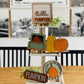 Pumpkin Patch Fall Blue Truck 3d Laser Farmhouse Seasonal Tiered Tray