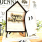 Halloween Boo Neutral Black and White  3d Laser Farmhouse Seasonal Tiered Tray