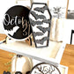 Halloween Boo Neutral Black and White  3d Laser Farmhouse Seasonal Tiered Tray