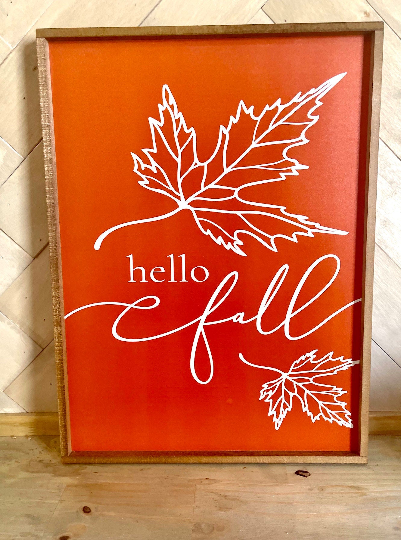 Burnt Orange Fall Collection Wood Sign 1