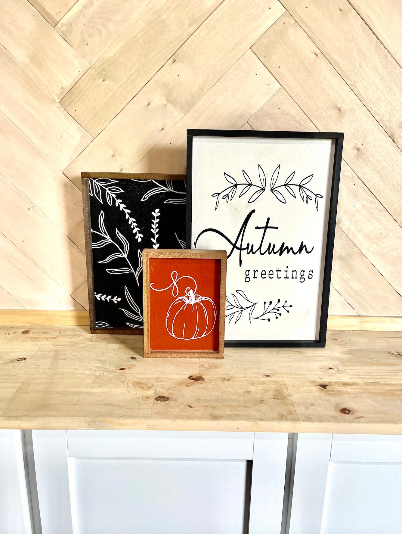 Burnt Orange Fall Collection Wood Sign 2