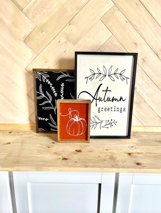 Burnt Orange Fall Collection Wood Sign 2
