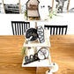 Halloween Boo Neutral Black and White  3d Laser Farmhouse Seasonal Tiered Tray