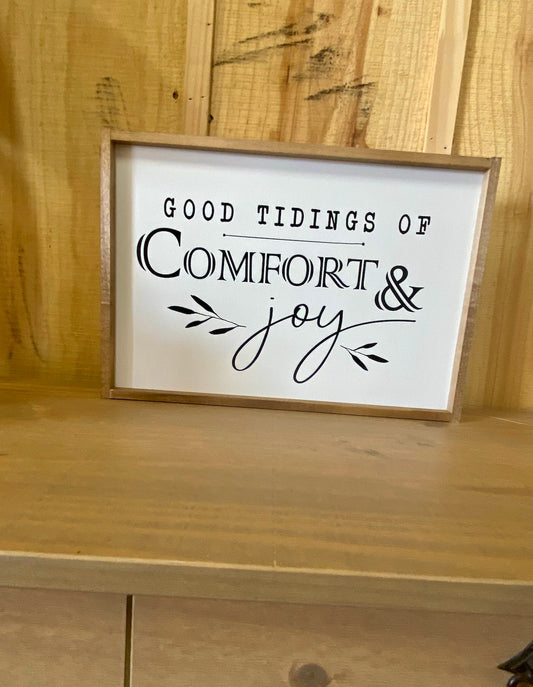 Good Tidings of Comfort and Joy christmas wood sign