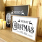 Black Background Merry Christmas to all Traditional Reindeer christmas wood sign