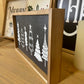 Black and white christmas tree doodle decor christmas wood sign