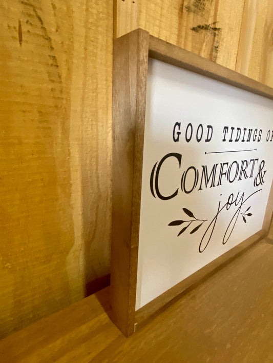 Good Tidings of Comfort and Joy christmas wood sign