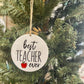 Best Teacher Ever Apple Acrylic Ornament; Holiday; Christmas; Gift