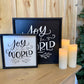 joy to the world christmas Black Background wood sign
