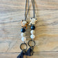 Highland Fluffy Cow Silicone Teacher Nurse Keychain Lanyard Farmhouse Bead Tassel