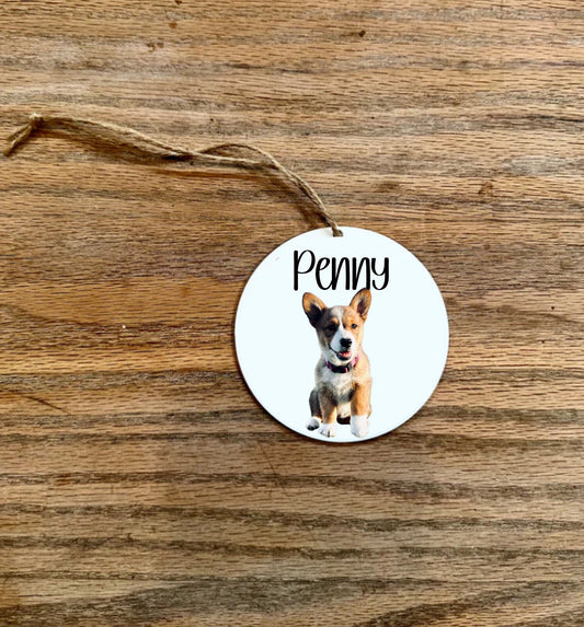 Your pet Photo Customized Name paw print 2023 Acrylic Ornament; Holiday; Christmas tree 1