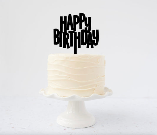 Fun Cake topper for birthday, Personalized cake topper, Rustic wood happy birthday kids party