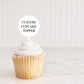 Custom Cupcake topper for birthday, Personalized cake topper, Rustic wood happy birthday kids party