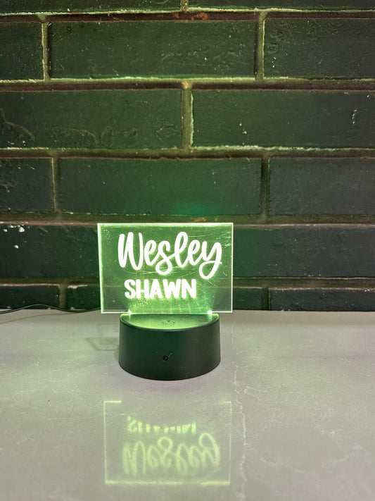 Your Custom Name Design Night Light Stand - 3D LED Lamp Base with Adjustable Colors