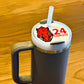 Custom Sports Team Football Mascot personalized Tumbler Lid Name Tag 20/30oz or 40 oz Tumbler Name Topper Tumbler Acrylic mug circle