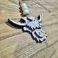 highland cow 3d cut out wooden bead car charm accessory